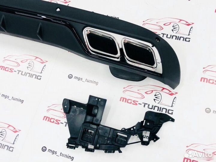 Диффузор с насадками для не AMG пакета w205 C63