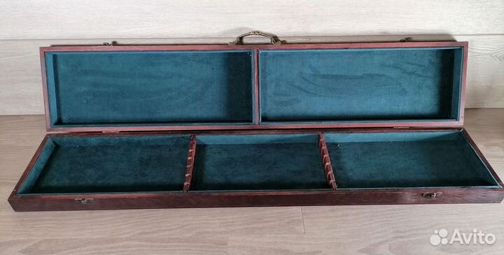 Деревянная коробка LUX красная для 6 шампуров