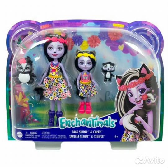 Игровой набор Enchantimals Сейдж Скунси с сестрич