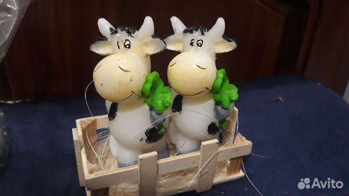 Хендмейд свечи коровки и ромашка