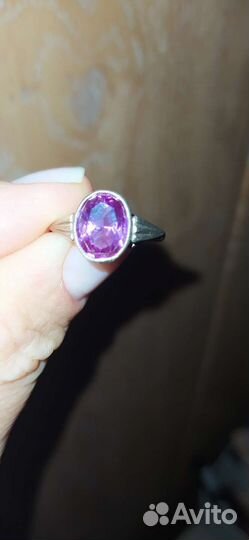 Кольцо хюз СССР с корундом 875 пробы