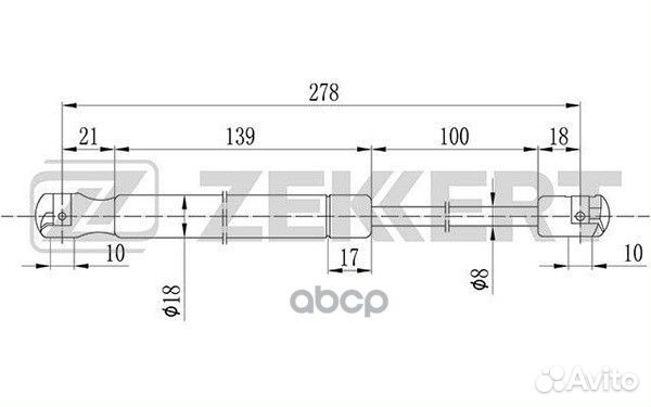 Пружина газовая багажника Audi A6 II 97- gf-150