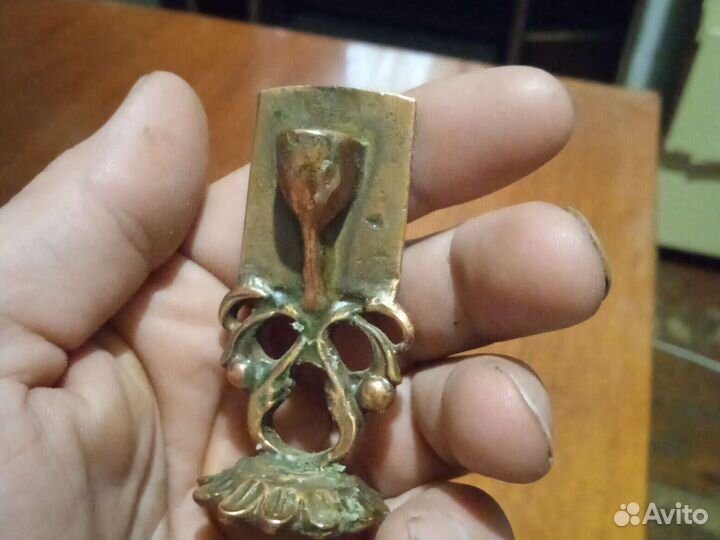 Подсвечник медный с иконкой