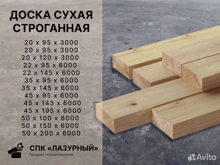 Доска сухая строганная