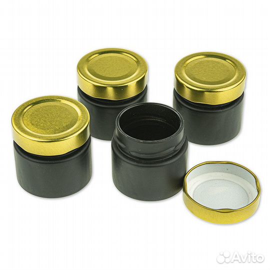 4 шт. Баночка для свечей 100 мл. (D58, чёрная мато