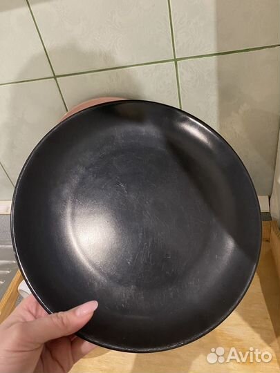 Большая тарелка IKEA черная блюдо