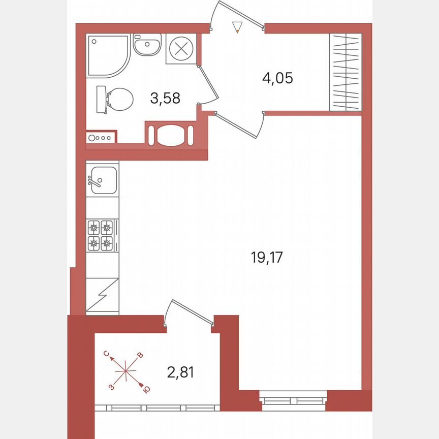 Квартира-студия, 28,2 м², 5/11 эт.