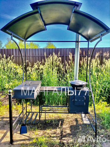 Мангал с печью под казан