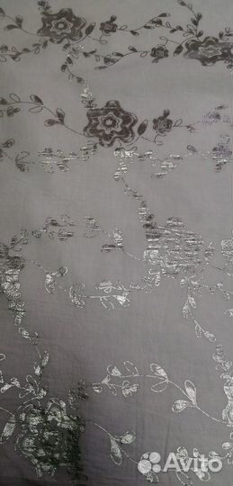 Ткань Хлопок с серебряным рисунком, ширина 150 см