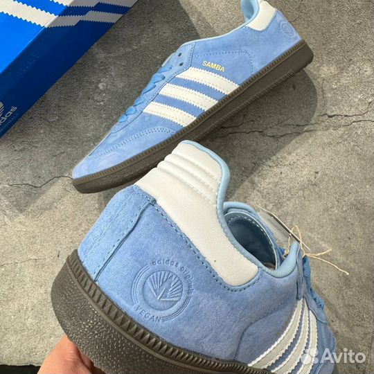 Кеды adidas samba самба голубые