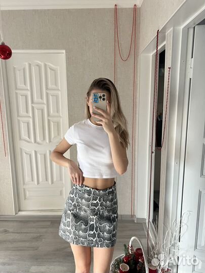 Юбка zara леопард