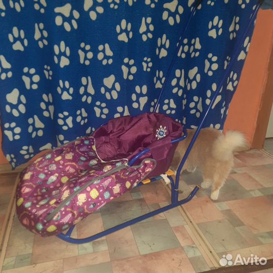 Детские санки с ручкой