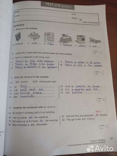 Английский в фокусе 6 класс. Контрольные задания