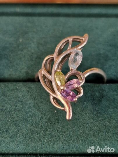 Серебряное кольцо с розовым кварцем