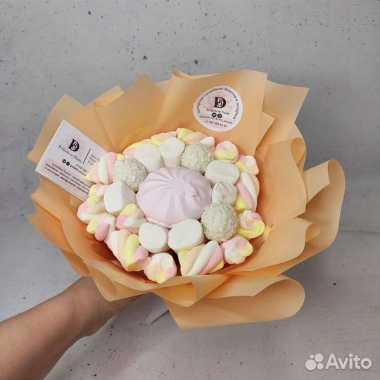 Съедобные букеты - букет из зефира - сладки