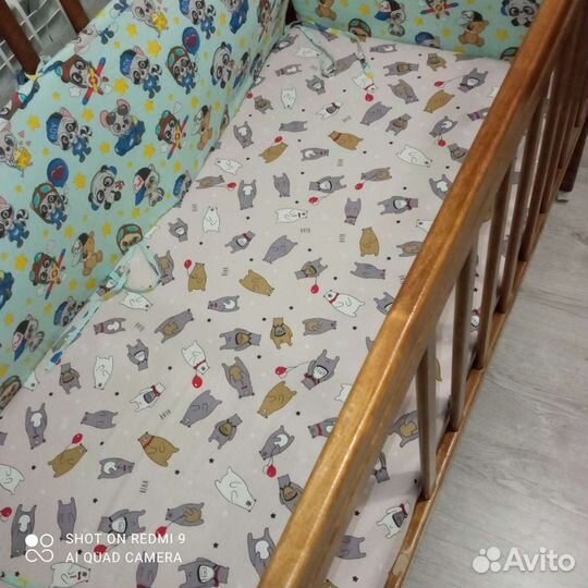 Кроватка детская без матраса с бортиками