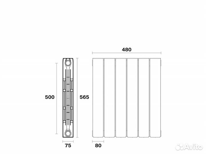 Радиатор Радиатор Rifar Flip B500/75 6 секций