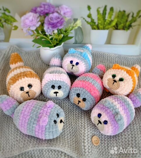 Кот колобок вязаный