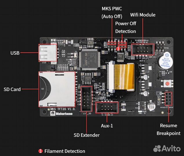 Дисплей полноцветный сенсорный MKS TFT35 3,5-дюйм