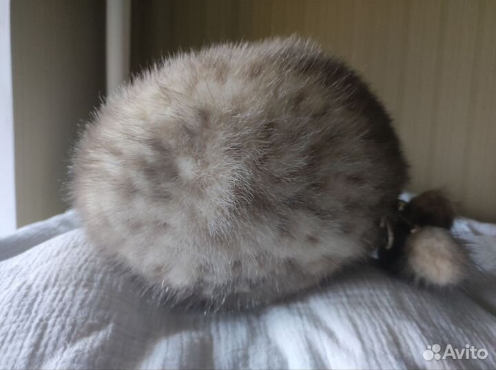 Шапка норковая женская вязаная натуральный мех