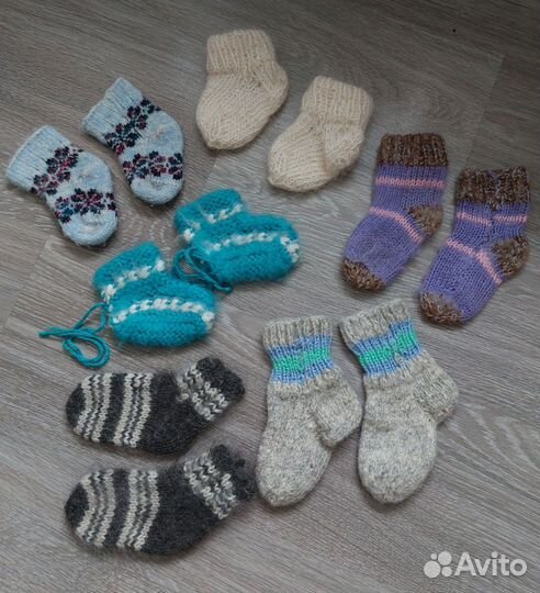 Носки и пинетки шерстяные 6 пар