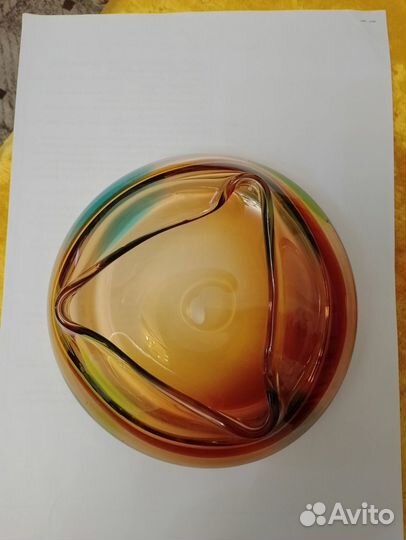 Пепельница цветное стекло Чехословакия