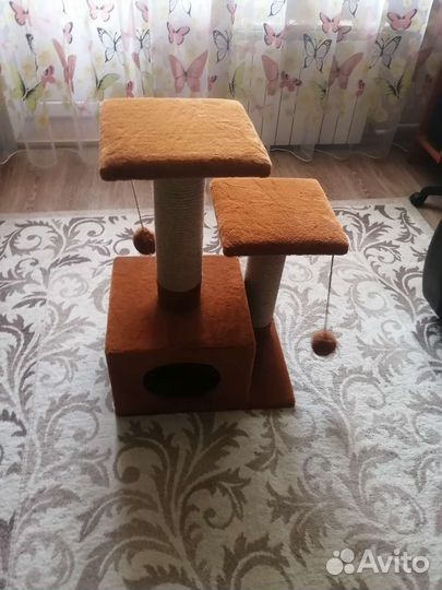 Когтеточка домик для кошки бу