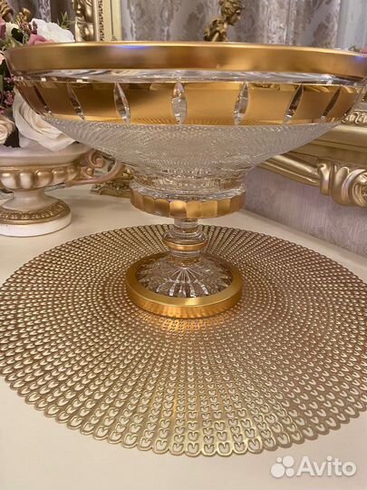 Ваза для фруктов хрусталь,Золотое окошко’’