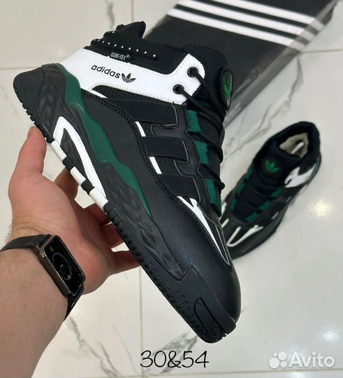 Мужские зимние кроссовки с мехом adidas niteboll