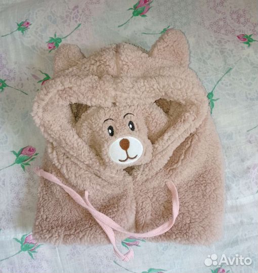 Шапка шлем плюшевый мишка