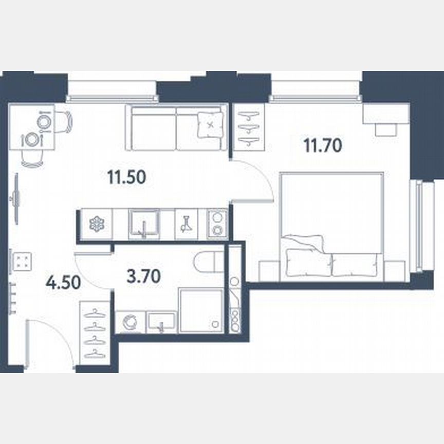 1-к. апартаменты, 31,4 м², 5/16 эт.