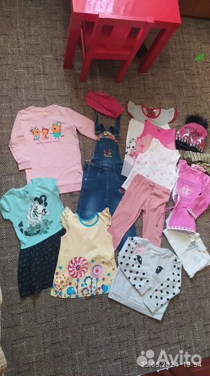 Вещи пакетом на девочку 110 р
