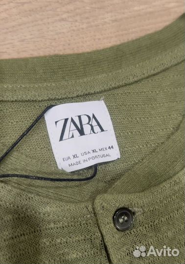 Футболка мужская Zara Оригинал Льняная