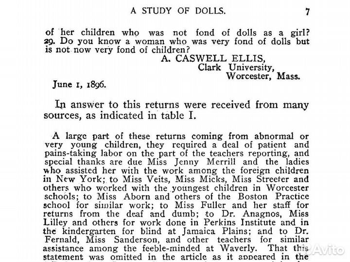 A Study Of Dolls by G. S. Hall, 1897