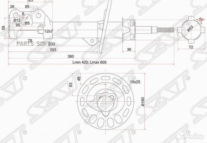 SAT ST51606SAA033 Стойка передняя honda FIT/aria/m