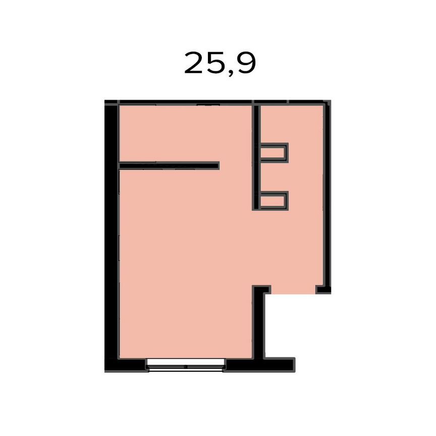 Апартаменты-студия, 25,9 м², 1/8 эт.