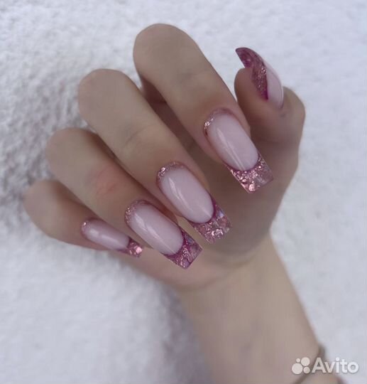 Выкладной френч/Маникюр/наращивание