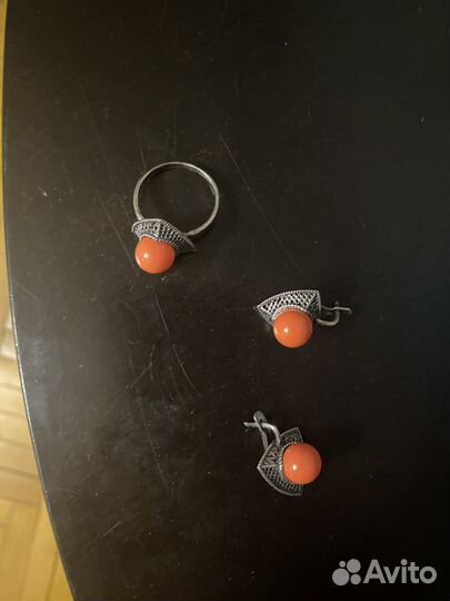 Ювелирные украшения из серебра. Комплект кольцо +