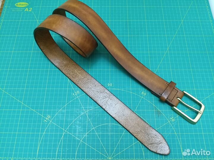 Мужской кожаный ремень ручной работы