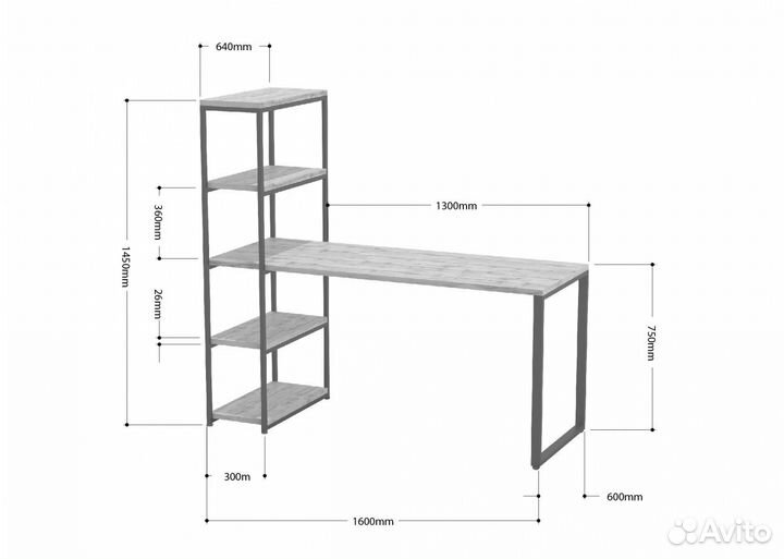 Стол в стиле лофт (loft)