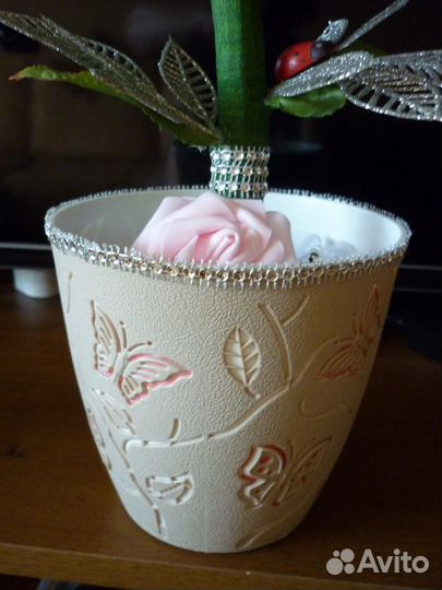 Изысканный пушистик.Топиарий.Ручная работа