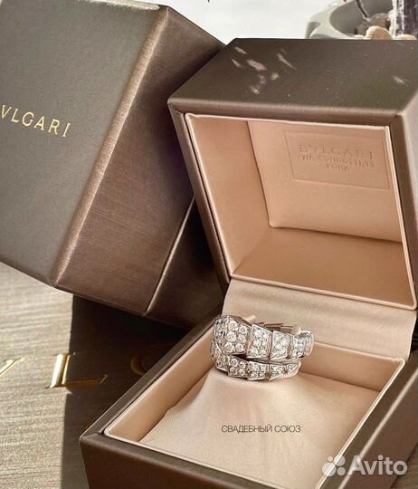 Золотое кольцо Bvlgari 585 пробы 1.5 ct