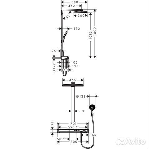 Душевая система Hansgrohe Rainmaker Select 460 2je