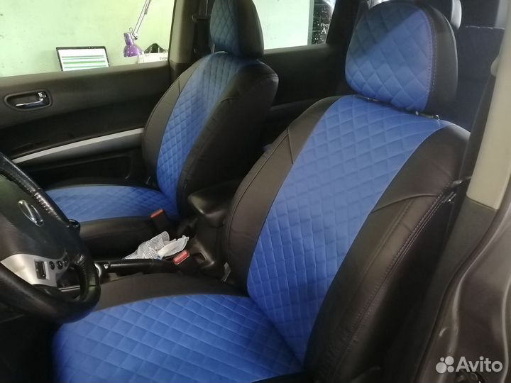 Чехлы экокожа Ромб на Nissan X-Trail T31 Автопилот