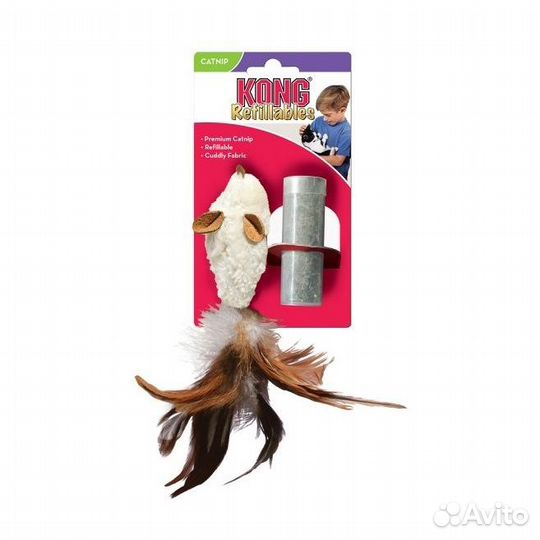 Игрушка Kong Refillables Мышь Полевка плюш с кошач