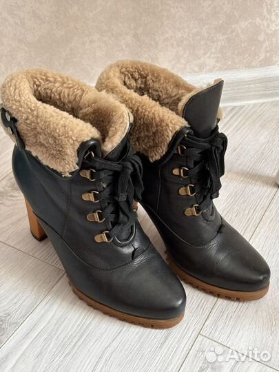 Ботильоны зимние 38 из натуральной кожи