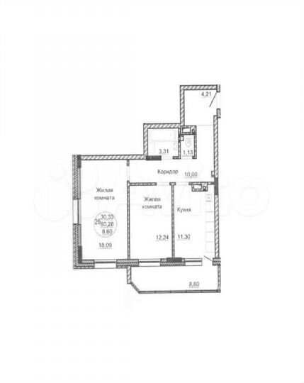 2-к. квартира, 60,2 м², 24/25 эт.