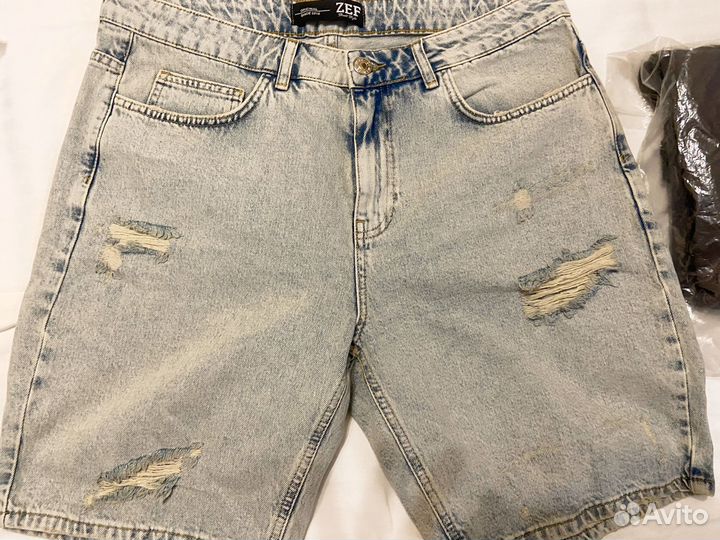 Шорты джинсовые рваные ZEF широкие Турция