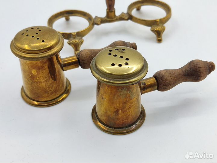 Набор для специй. Латунь, дерево