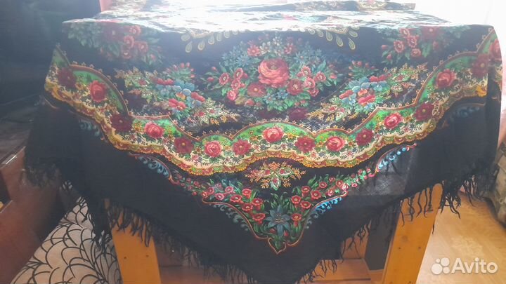 Винтажный павловопосадский платок 